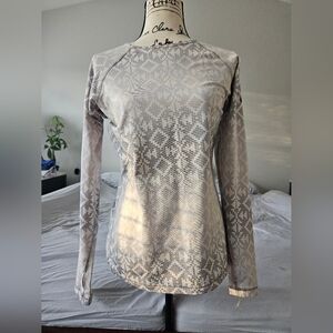 Nike Pro Gray Geometric Long Sleeve Tee